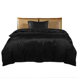 DreamZ Silky Satin Quilt Cover Set Bedspread Black Single-1910113198724485121