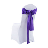 20x Table Runner Satin Chair Sashes Eggplant-1910113033733148673