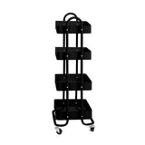 Levede 4 Tiers Kitchen Trolley Cart Black-1917016722028761089