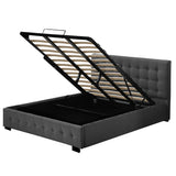Levede Fabric Bed Frame King Tufted Dark Grey-1910113203594072065