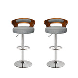 Levede 1x Kitchen Bar Stools Gas Lift Grey Silver-1910113240369729536