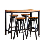 Levede 5pcs Bar Table Barstools Industrial-1919892918903115777