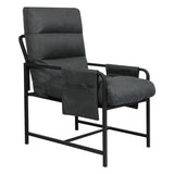 Levede Metal Framed Lounge Chair Linen in Dark Grey-1919278353454600193