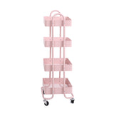 Levede 4 Tiers Kitchen Trolley Cart Pink-1917016722188144641