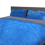 Two-sided Quilt Cover Flannel Bedding Navy King-1910113191774523393