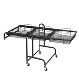 Levede 3 Tier Kitchen Trolley Cart Swivel Black Colour-1910112822990344193
