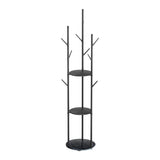Levede Coat Rack Clothes Stand 8 Hook Organizer Black-1910112989923643393