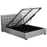 Levede Queen Bed Frame Fabric Tufted Grey-1910113204088999937
