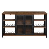 Levede Bar Cabinet Buffet Sideboard Walnut-1917016727506522113