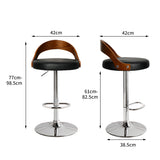Levede 1x Kitchen Bar Stools Gas Lift Silver-1910113241103732738