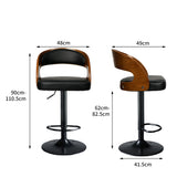 Levede 1x Kitchen Bar Stools Gas Lift Black-1910113240550084610