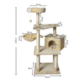 PaWz Cat Tree Toy Scratching Post Scratcher Beige-1910113147763691522