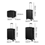 Slimbridge Luggage Suitcase Trolley Black 4pc 14"+20"+24"+28"-1910112845522145282