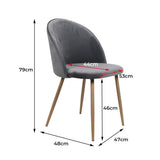 Levede 2x Dining Chairs Seat French Grey-1910113282660896770