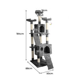 PaWz 184cm Cat Trees Scratching Post Grey-1910113147289735170