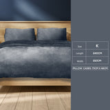 Bed Quilt Cover Bedding set Flannel Dark Grey King-1910113192986677250