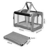Pawz 3 in 1 Pet Soft Crate Dog Cat Carrier M Size Grey-1937319816847298562