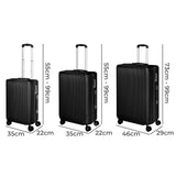 Slimbridge Luggage Suitcase Trolley Black 3pc 20"+24"+28"-1910112845073354754