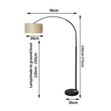 EMITTO Modern LED Floor Lamp Reading Grey-1910112860646805506