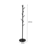 Levede Coat Rack Hat Clothes Stand Hanger Black-1910113319021318145