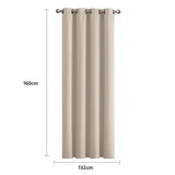 2x Blockout Curtains Panels 3 Layers Beige-1910113265757851650