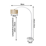 EMITTO Modern LED Floor Lamp Reading Beige-1910112860797800450