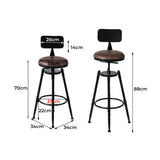 Levede 2x Bar Stool Kitchen Wooden PU-1910113234870996994