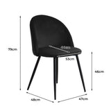 Levede 2x Dining Chairs Kitchen Cafe Black-1910113282501513218