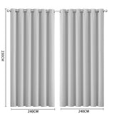2x Blockout Curtains Panels 3 Layers Grey-1937319839576231938