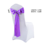 20x Multicoloured Satin Chair Sashes Lavender-1910113034114830338