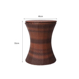 Levede Cooler Ice Bucket Table Bar Outdoor Black and brown-1919892869410328578