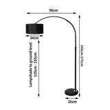 EMITTO Modern LED Floor Lamp Reading Black-1910112860495810562