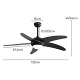 Spector 52'' Ceiling Fan LED Light DC Black-1910113053270216706