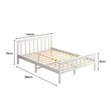 Levede Wooden Bed Frame Double Size White-1910113205905133570