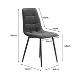 Levede 4x Dining Chairs Kitchen Velvet Grey-1910113287547260930