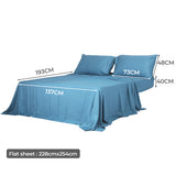 Dreamz 4pcs Double Size 100% Bamboo Bed Sheet Set in Blue Colour-1937319838838034434
