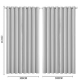 2x Blockout Curtains Panels 3 Layers Grey CD1003-300X230-GY-1910113275840958466