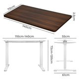 Levede Motorised Standing Desk Adjustable 140cm Walnut 1000x 1MM-1910112995732754434