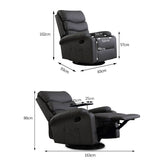 Levede Massage Chair Recliner 360 Swivel Black-1910112921472602114