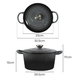 TOQUE 4L Enamel Dutch Oven Pot in Black Colour-1910113168315781122