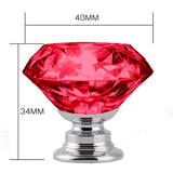 16 Pcs Red Crystal Knobs Diamond 40mm Large Red-1910113020873412610