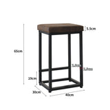 Levede 2X Bar Stools PU Leather Metal-1919892921822351362