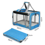 Pawz 3 in 1 Pet Soft Crate Dog Cat Carrier L Size Blue-1937319816536920066