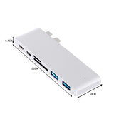 USB 3.0 Type-C HUB 6 Port Powered Adapter Silver-1910112870520197122