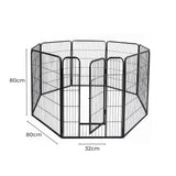 PaWz 8 Panel Pet Dog Playpen Puppy Exercise Black 2.5kg Mackerel & Lamb-1910113001957101570