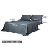Dreamz 4pcs Double Size 100% Bamboo Bed Sheet Set in Charcoal Colour-1910113200632893442