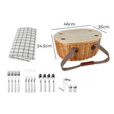Picnic Basket Set Willow Baskets Outdoor-1910113180793835521