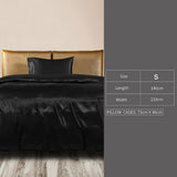 DreamZ Silky Satin Quilt Cover Set Bedspread Black Single-1910113198724485122