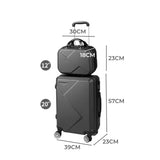 Slimbridge 2pcs 20"Travel Luggage Set Dark Grey-1910112832037457922
