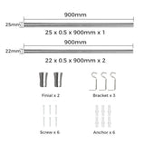 Marlow Satin Nickel Curtain Rod Steel Quiet Rail Pole Pommel Set Adjustable-1937319787935961090